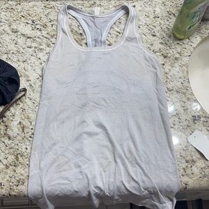 white lulu lemon swiftly tank size 4